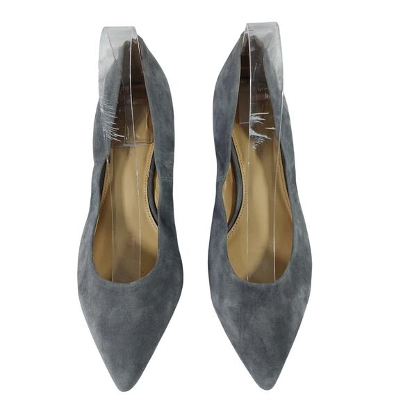 TALBOTS! SOFT DOVE GRAY GENUINE SUEDE LEATHER WEDGE HEEL PUMPS, HEELS! SZ 9M - Picture 4 of 12